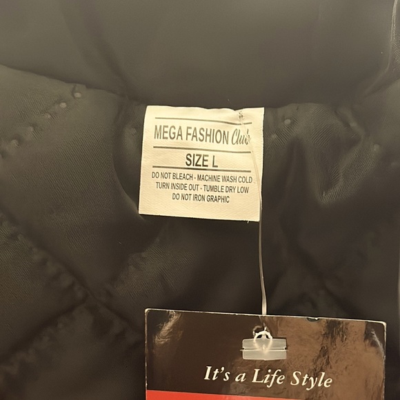 Puffer Jacket Cropped Long Sleeve FullZip Drawstring Mock Neck Mega Fashion Club - Picture 12 of 13